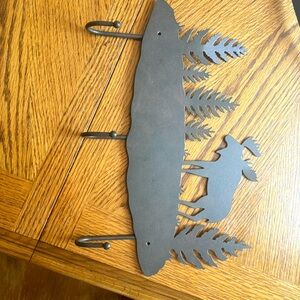 Metal wall coat rack